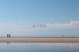 海灘,沙,海洋