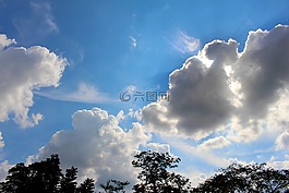 云,天空,藍色