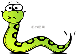 蛇,綠色,卡通