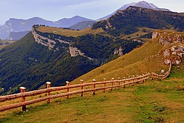 圍欄,木材,山