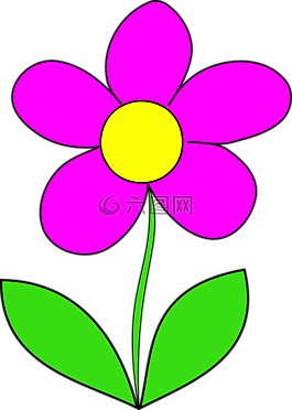 花,粉紅色,葉