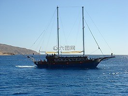 海,小船,船帆
