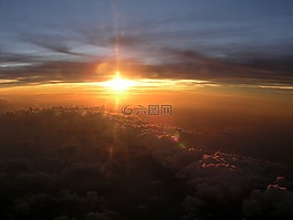 日落,日落的时候,天空