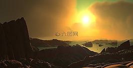 景观,太阳,云