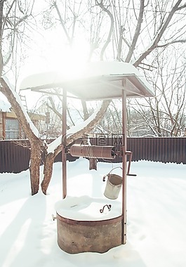 井,冬季,雪