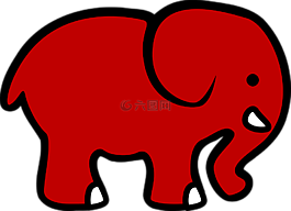 象,外形,紅色