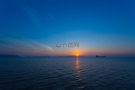 夜幕降臨,太陽,水域