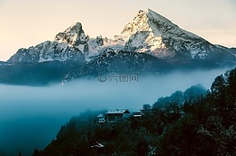 山,景觀,日出