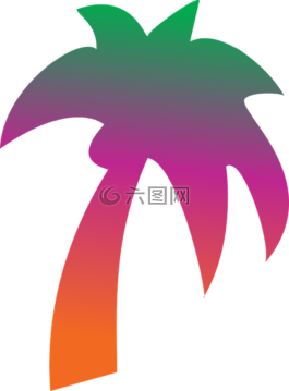 椰子,树,彩虹