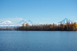 湖,火山,山
