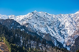 山,雪,全景