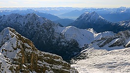 祖格峰,全景,阳光