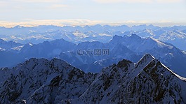 祖格峰,全景,阳光