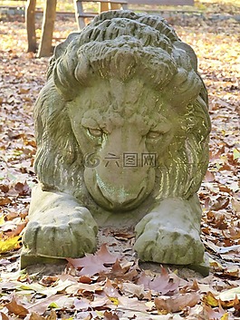 獅子,石,石雕塑