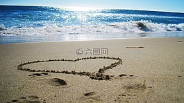 海灘,沙,海洋