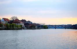 河,城市,市容