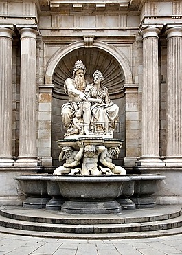 维也纳,奥地利,albrechsbrunnen 喷泉