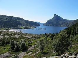 挪威,dalsfjorden,山