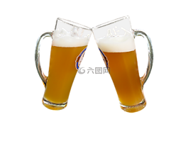 喝,啤酒,眼镜