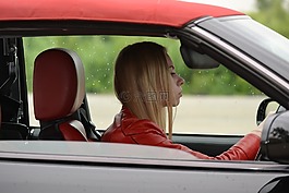 女孩,汽車,之旅