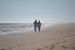海灘,人,海