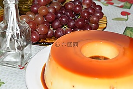 布丁,甜點,黃色