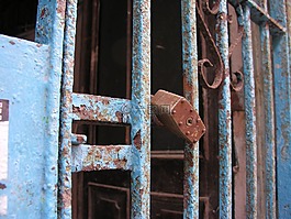 鎖,門,藍(lán)色