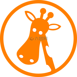 長頸鹿,橙色,頭
