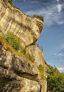 法國(guó),山,懸崖