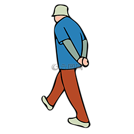 男子,走,帽子