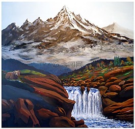 漆,顏色,山