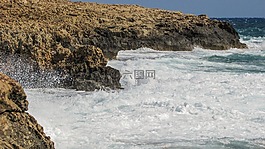 巖質(zhì)海岸,波,濺