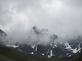山,景觀,雪