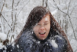 冬季,冷淡地,雪