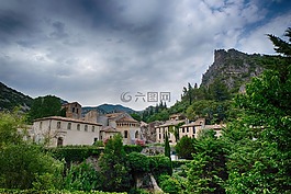 圣 guilhem,村,法國