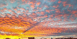 日落,天空,云