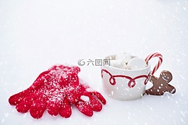 熱巧克力,雪,冬天