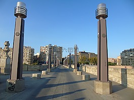 橋,路燈,日落