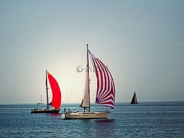 海,天空,船