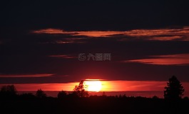 日落,太陽,天空