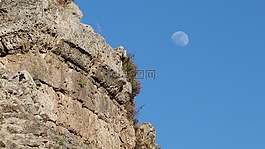 月球,背景,石