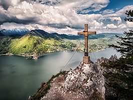 山,高原,云