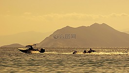 下午,海,日落
