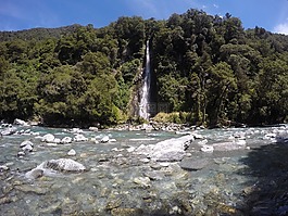 大瀑布,樹,河