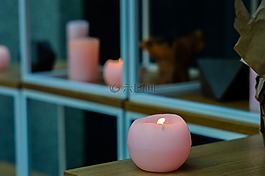 照明,蜡烛,粉红色