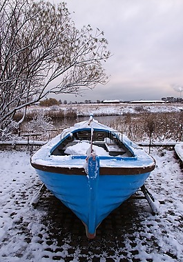 冬天,小船,雪