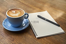 咖啡,鋼筆,筆記本