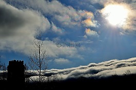 云,天空,晚間