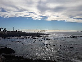 天空,海洋,云