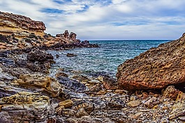 巖質(zhì)海岸,石頭,石